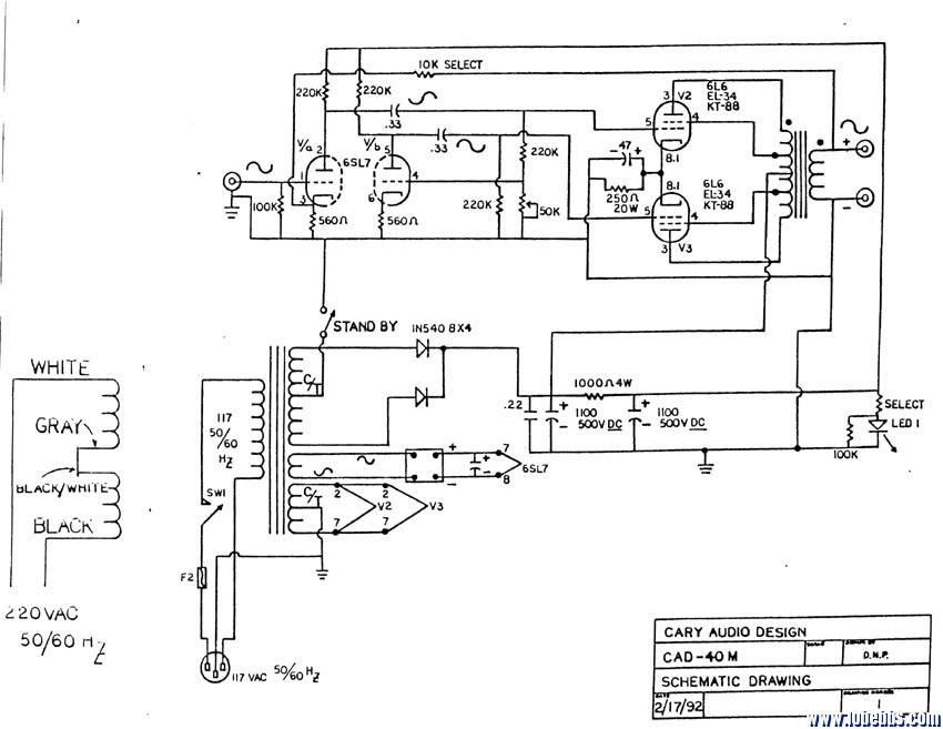 美国cary cad40单声道kt88推挽机器复刻资料