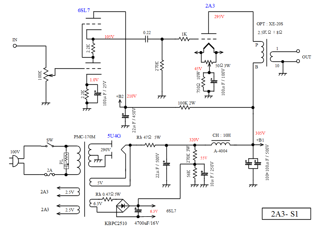 日本胆机电路欣赏:6sl7srpp推2a3单端